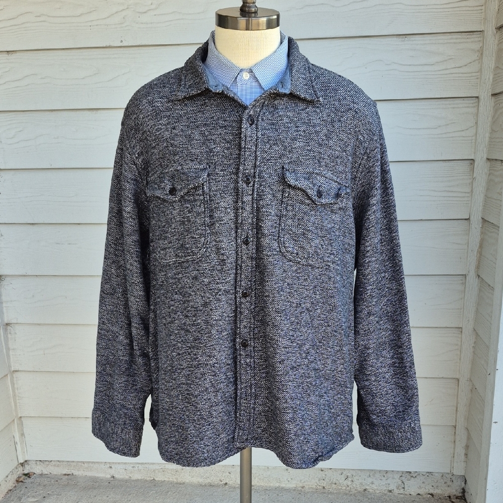 OUTERKNOWN Blanket Shirt Grey Weave Organic Cotton 3XL Mens Long Sleeve Shirt